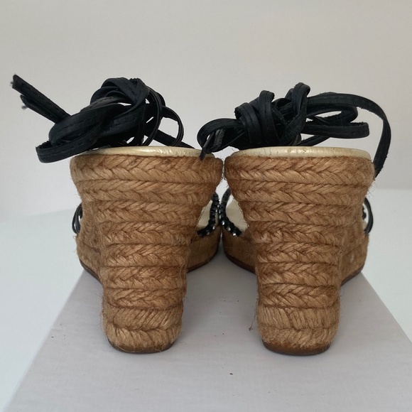 Leather Espadrille Platform Wedge Sandals – Made in Italy – US 9 - Picture 5 of 8